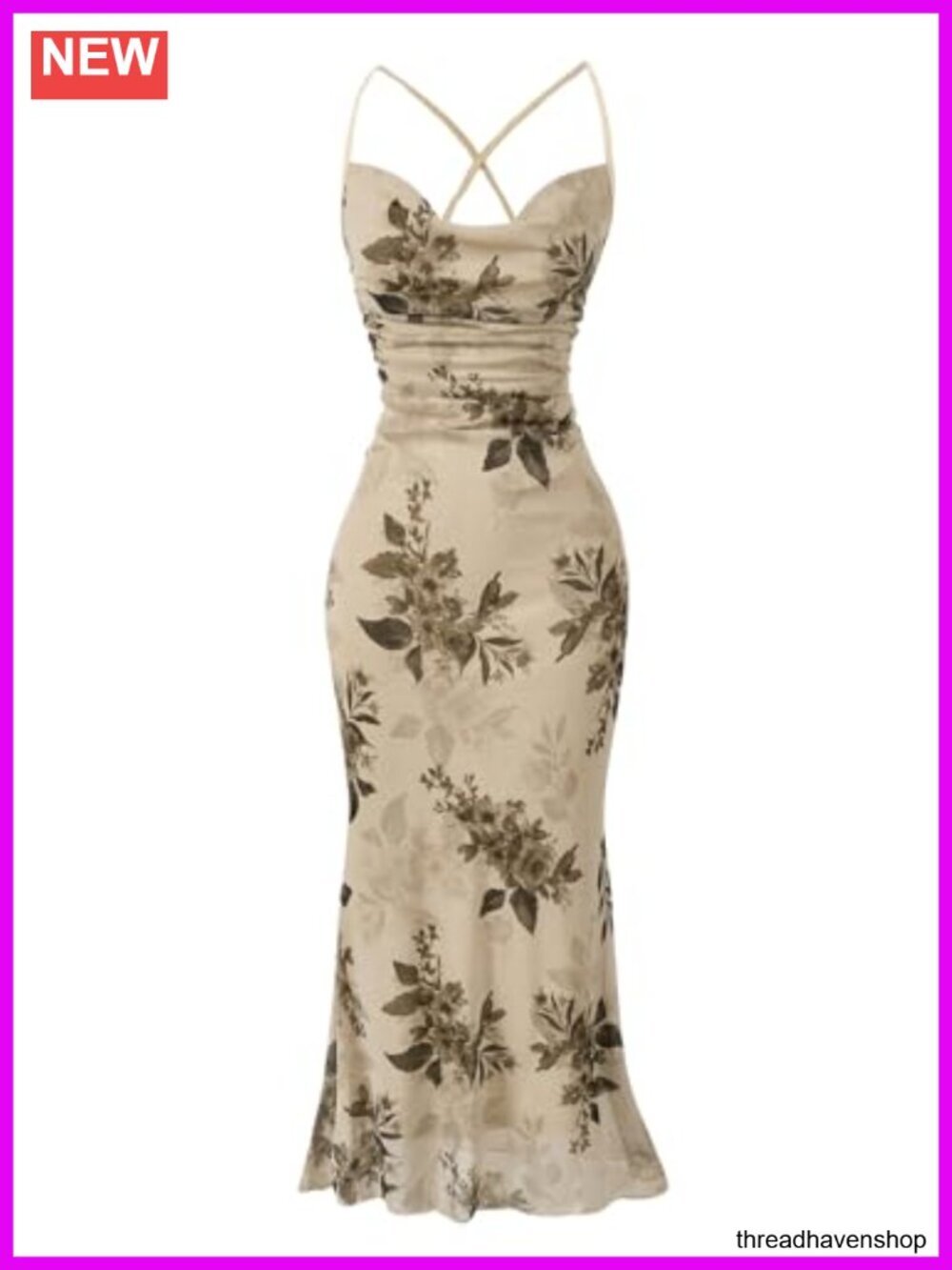 Floral Mesh Bodycon Cami Maxi Dress Cowl Neck Sleeveless Cocktail Party Guest